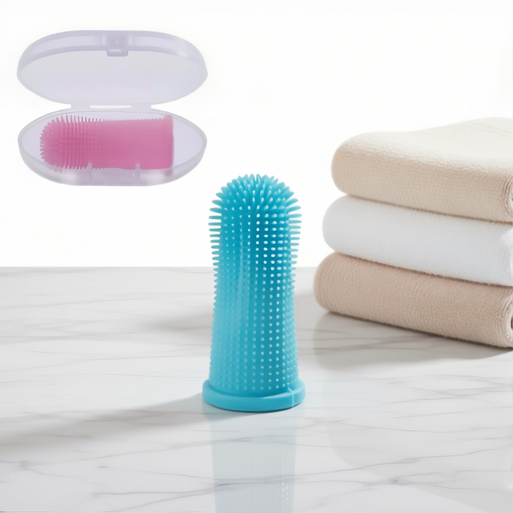 Soft Silicone Pet Finger Toothbrush for Teeth Cleaning
