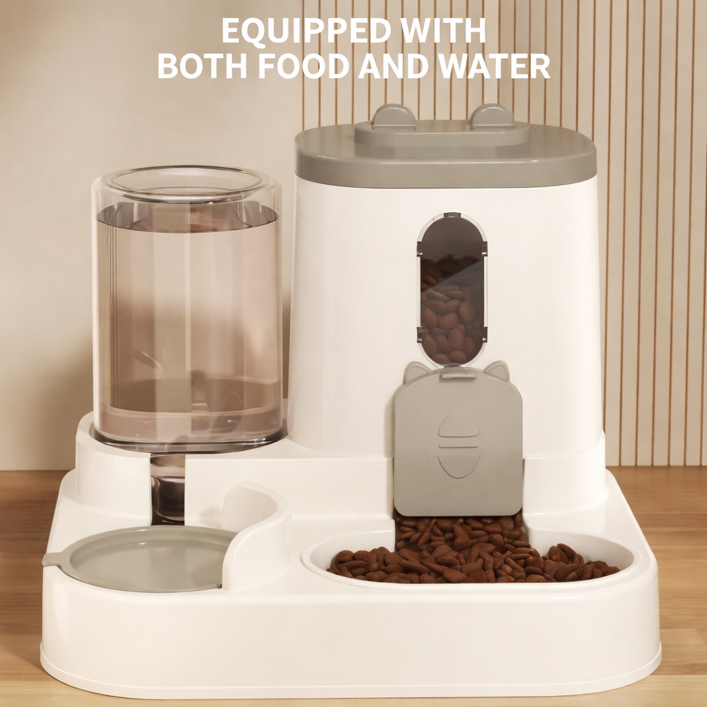 2-in-1 Automatic Pet Feeder with Water Dispenser – Integrated Food & Water System