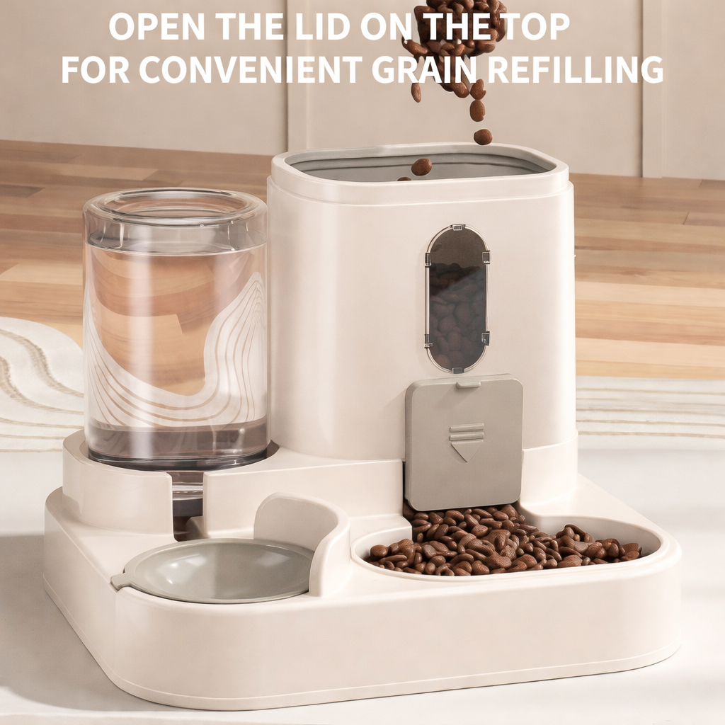2-in-1 Automatic Pet Feeder with Water Dispenser – Integrated Food & Water System