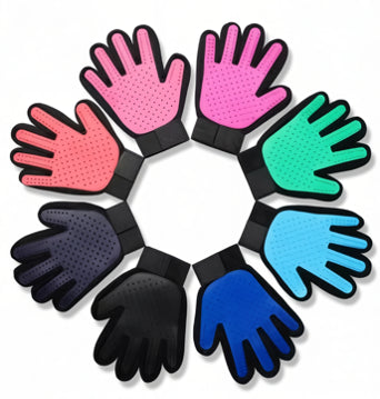 Silicone Pet Grooming Gloves – Dog & Cat Deshedding Brush