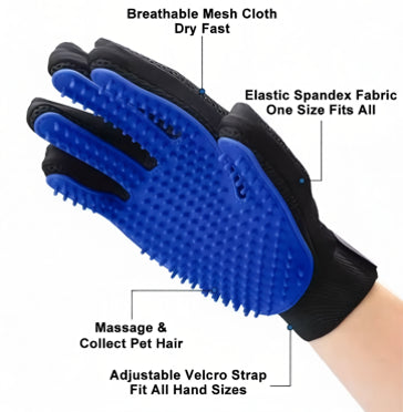 Silicone Pet Grooming Gloves – Dog & Cat Deshedding Brush