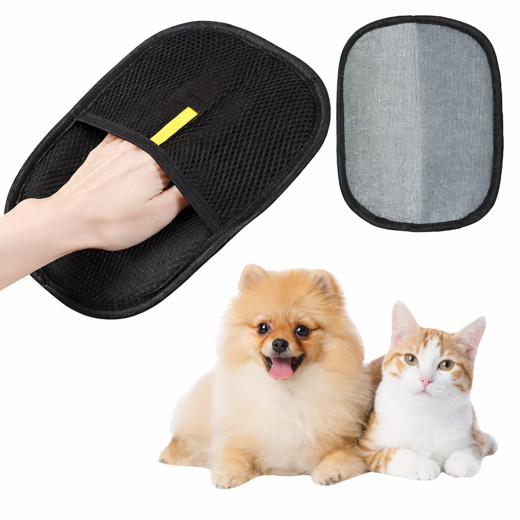 Pet Hair Remover Grooming Glove – Deshedding Brush for Dogs, Cats, and Rabbits