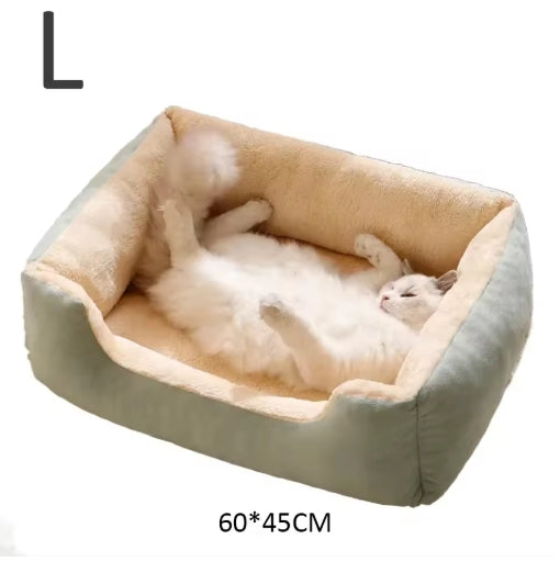 Cozy Pet Bed for Cats & Dogs – Soft Cushion Basket House