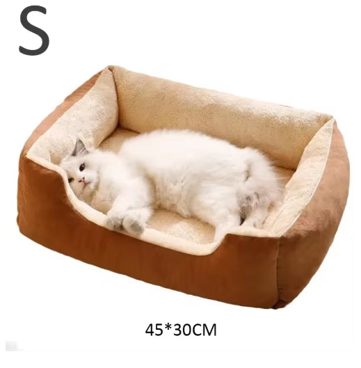 Cozy Pet Bed for Cats & Dogs – Soft Cushion Basket House