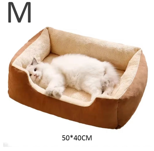 Cozy Pet Bed for Cats & Dogs – Soft Cushion Basket House
