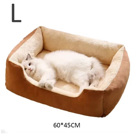 Cozy Pet Bed for Cats & Dogs – Soft Cushion Basket House