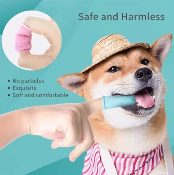 Soft Silicone Pet Finger Toothbrush for Teeth Cleaning