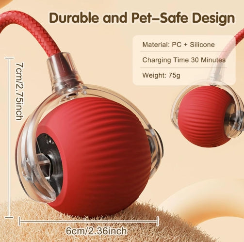 Rechargeable Smart Cat Ball – Interactive Moving Tail Toy