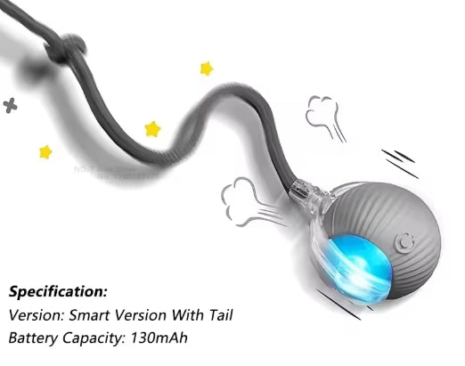 Rechargeable Smart Cat Ball – Interactive Moving Tail Toy